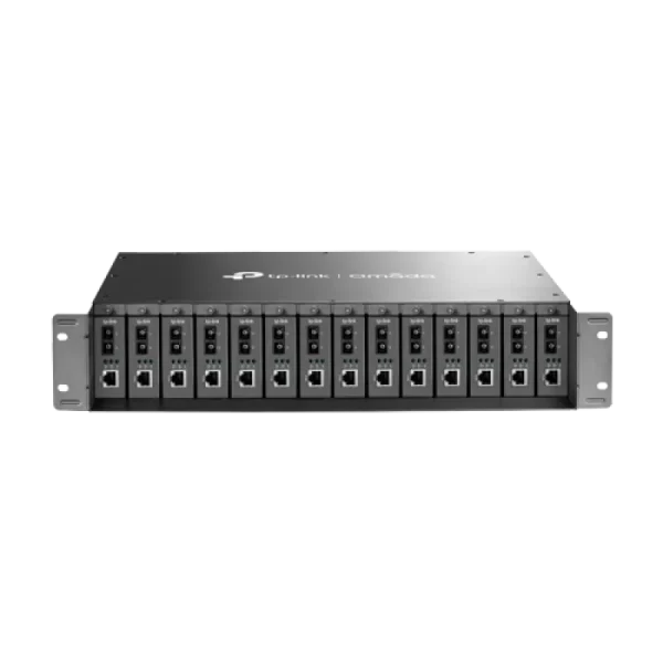 Sasiu rackabil 19 inch pentru 14 media convertoare