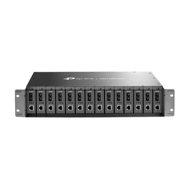 Sasiu rackabil 19 inch pentru 14 media convertoare Sasiu rackabil 19 inch pentru 14 media convertoare