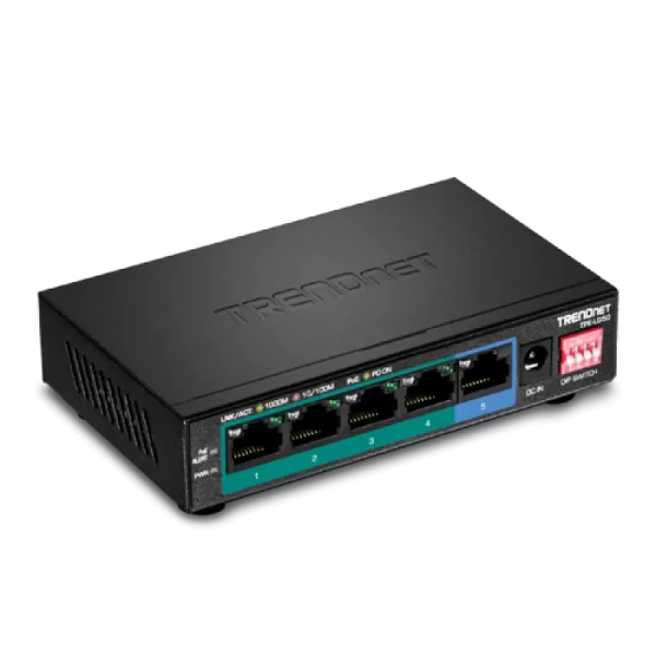 Switch 4 porturi Gigabit Long Range 200m PoE+