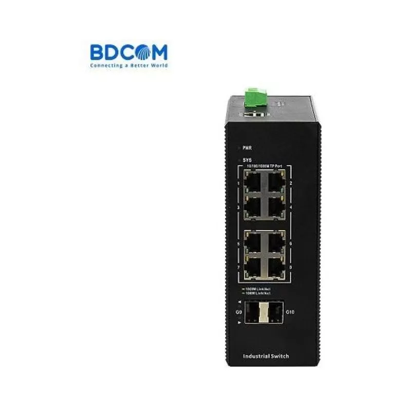 Switch BDCOM IES200-V25-2S8P PoE Industrial cu Management L2+ Full Gigabit 8 porturi PoE