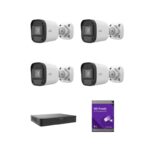 Kit supraveghere video 4 camere + audio 5 MP exterior