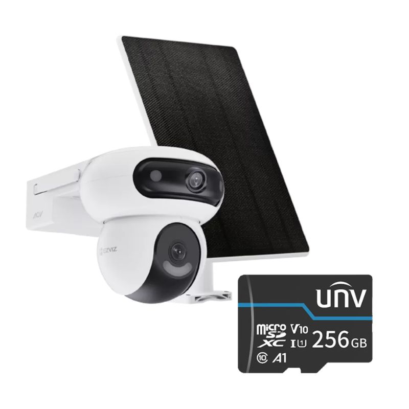 kit26 Camera IP PT Dual-Lens 4MP + panou solar , Wi-Fi6, Baterie , Audio, IR 35M, Card - imagine 1