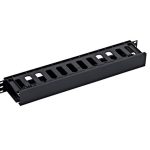 ORGANIZATOR CABLURI 19", 1U, PLASTIC, NEGRU
