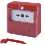 BUTON DE INCENDIU ROSU, CU LED DE STARE